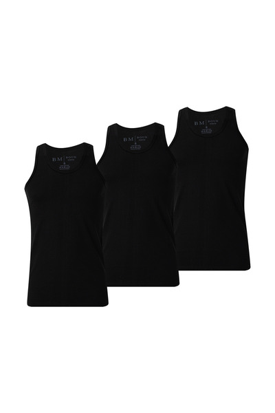 BOUN MARCHE Men's Undershirt Premium 3-Piece Box Combed Cotton Single Jersey 100% Cotton