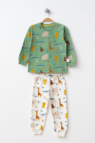 Beniizle Patterned 2-Piece Boys' Pajama Set