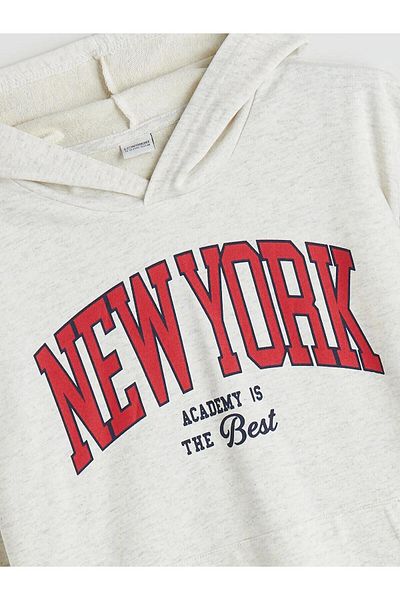 LC Waikiki Lcw Kids Hooded New York Printed Boys Sweatshirt (W5)