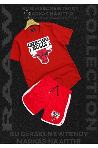 Minikelya Chigago Bulls Summer T-Shirt and Basket Shorts 2 Fan Combination Set