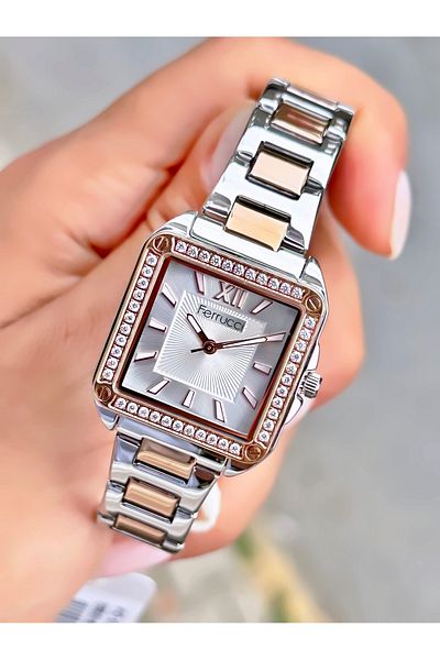 Ferrucci Women's Wristwatch Square Model Steel Cord Waterproof Bracelet Gift