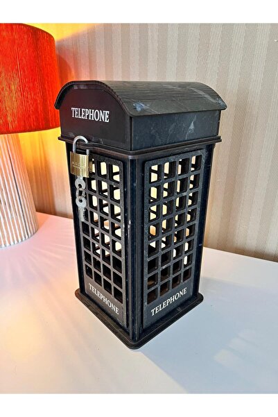Demo Tasarım London Telefon Kulübesi Kumbara (BÜYÜK BOY SİYAH)