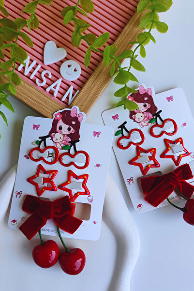 Nisankids Комплект щипки за коса с истински череши