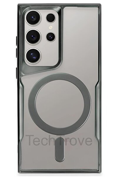 TechTrove Samsung Galaxy S23 Ultra Kılıf Magsafe Uyumlu Şefaf Tasarım Lazer K...