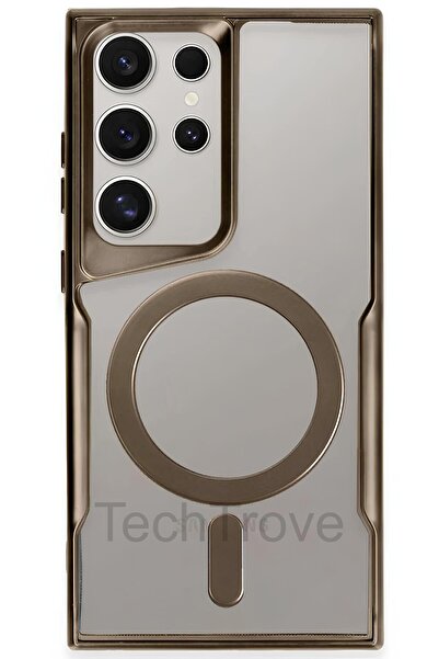 TechTrove Samsung Galaxy S24 Ultra Kılıf Magsafe Uyumlu Şefaf Tasarım Lazer K...