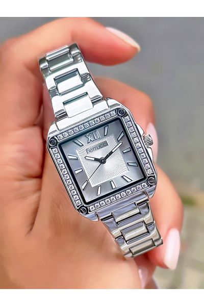 Ferrucci Women's Wristwatch Square Model Steel Cord Waterproof Bracelet Gift