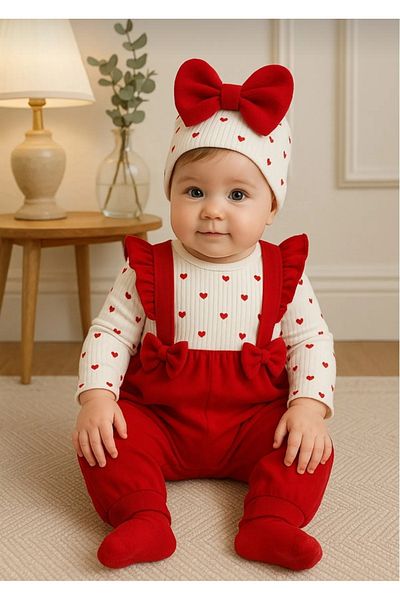 pjishop Newborn Baby Set Baby Outfit Combed Cotton Stylish Model Hat Jumpsuit