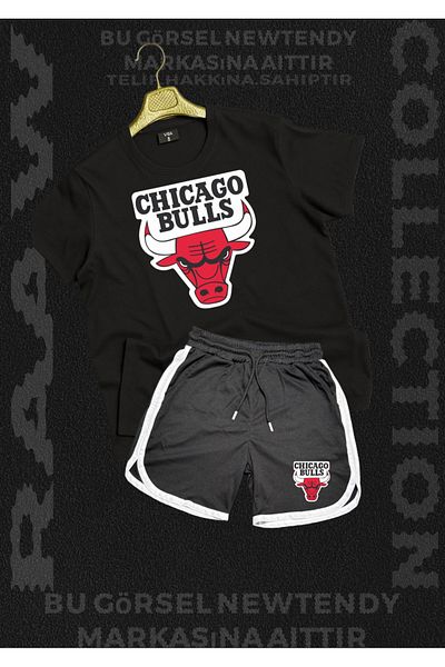 Minikelya Chigago Bulls Summer T-Shirt and Basket Shorts 2 Fan Combination Set