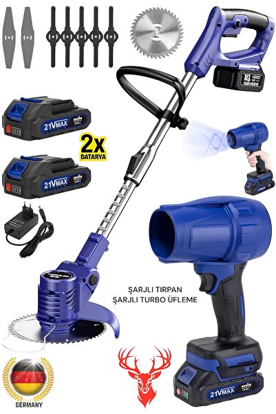 SCHUTZENGER Şarjlı Uzatma Kollu Çalı Ot Çim Biçme Tırpan Ve Jet Fan Üfleme Ma...