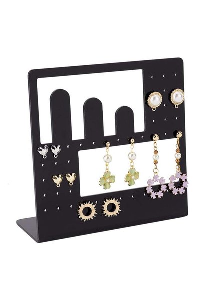 Generic Acrylic Earring Display Stands - Black L-Shaped Earrings and Ear Stud...