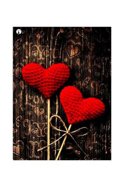 Generic Hearts Themed Metallic Plate Brown/Red 20x15cm