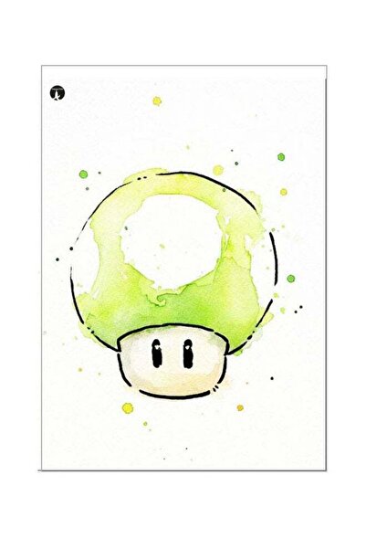 Generic Cartoon Themed Metallic Plate White/Green/Black 20x15cm