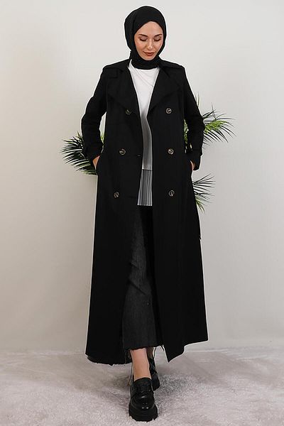 GİYZAMİLA Terra Trench Coat Black