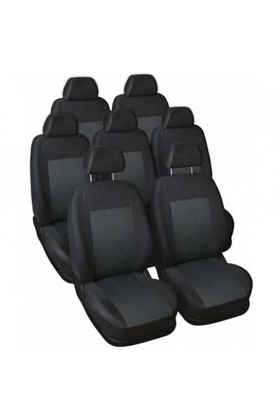 DELUXETUNING Set huse auto pentru scaune compatibile VW TOURAN 2003-2015 7 locuri, material textil