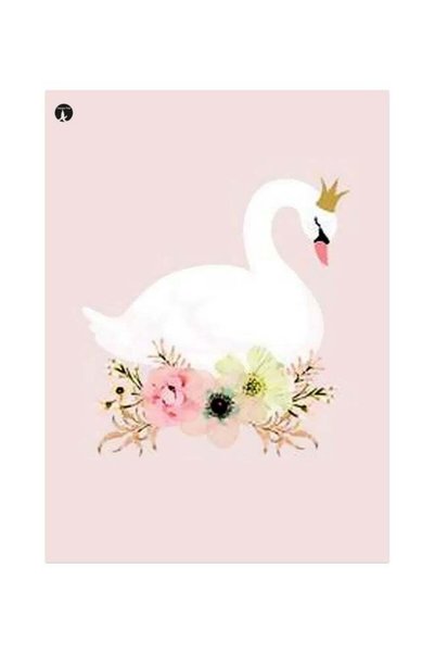 Generic Bird Themed Metallic Plate Pink/White/Yellow 20x15cm