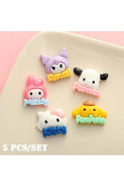 Generic 5pcs Kawaii Animal Resin Charms Kit â€“ Cream Glue Fantasy Pets DIY Decals for Phone Case, Hair Cli