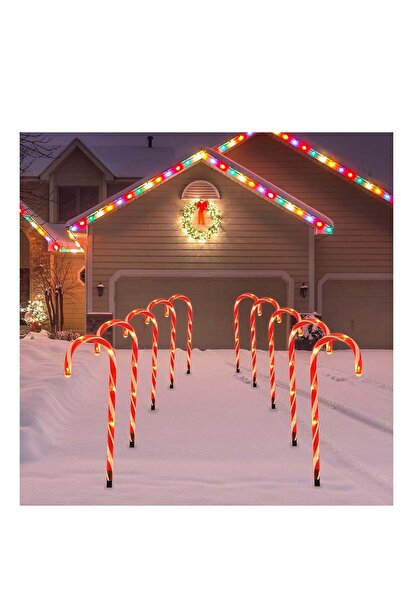 Generic Solar Candy Cane Lights Outdoor Christmas Decorations, 10 Pack Candy ...