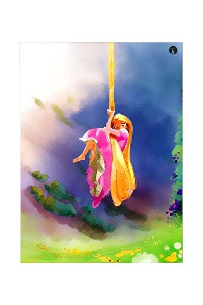 Generic Tangled Themed Metallic Plate Green/Blue/Yellow 20x15cm