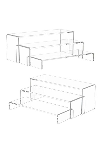 Generic Acrylic Display Riser - 6 Pcs 12" Large Clear Rectangular Risers for ...