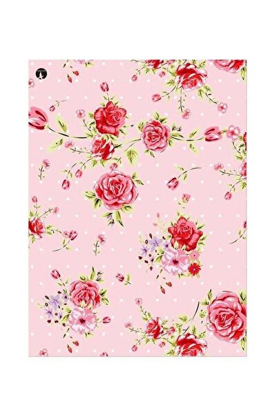 Generic Floral Themed Metallic Plate Pink/Green/Purple