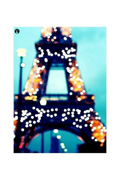 Generic Paris Themed Metallic Plate Blue/Yellow/White 20x15cm