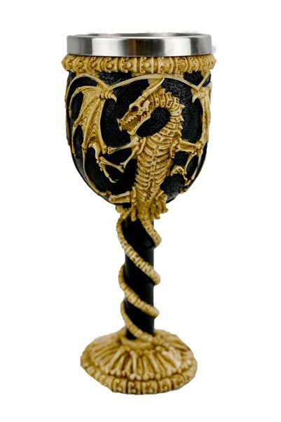 Generic Yellow Dragon Goblet Resin Steampunk Collectible Decorative Craft Gift