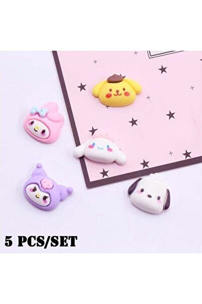 Generic 5pcs Kawaii Animal Resin Charms Kit â€“ Cream Glue Fantasy Pets DIY Decals for Case, Hair Cli