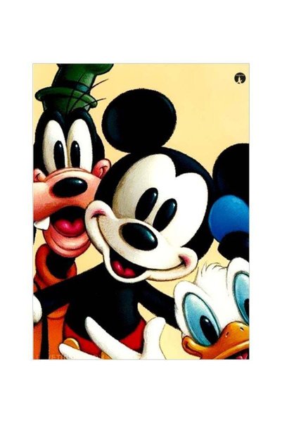 Generic Mickey Mouse Themed Metallic Plate Black/Blue/White 20x15cm