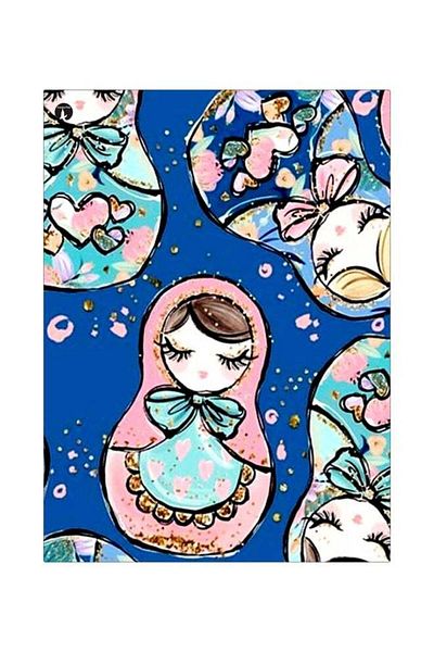 Generic BP Cartoon Themed Metallic Plate Pink/Blue/Brown 20x15cm