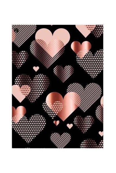 Generic Heart Themed Metallic Plate Pink/White/Black 20x15cm