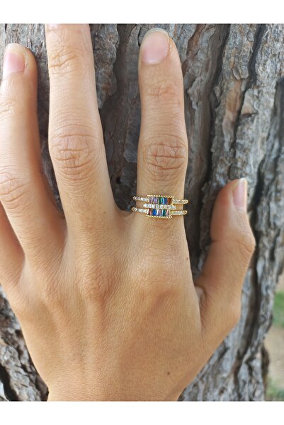 lavantebutik خاتم حجر الزركون الملون قابل للتعديل