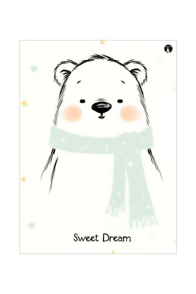 Generic Bear Themed Metallic Plate White/Black/Green 20x15cm