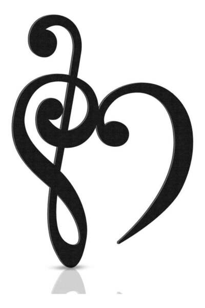 Generic Music Note Heart Sign Wooden Heart Wall Art