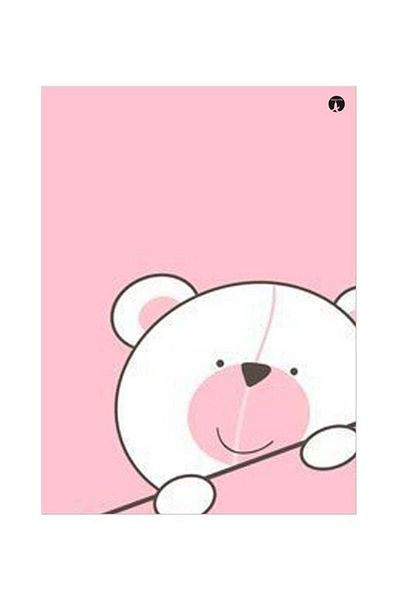 Generic BP Bear Printed Metallic Plate Pink/Black/White 20x15cm