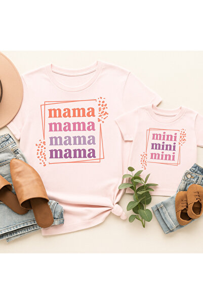 SVART WEAR Set de tricouri combinat Mama Mini Mamă Fiică Copil bumbac 100% tricou Twin (PRET SOLITAR)