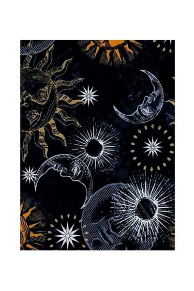 Generic Night Sky Themed Metallic Plate Black/White/Orange 20x15cm