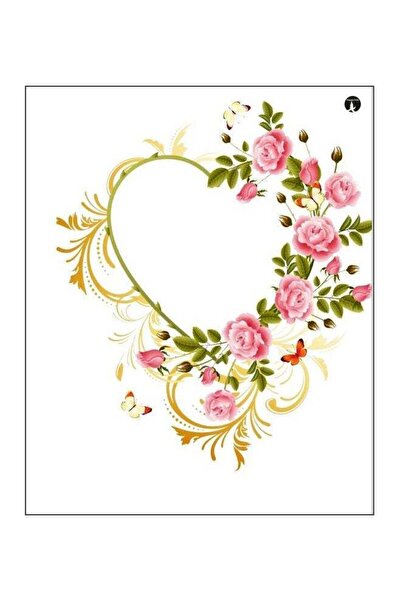 Generic Floral Themed Printed Plate White/Green/Pink 20x15cm