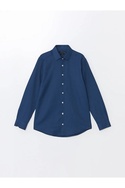 LC Waikiki LCWAIKIKI FormalLacivert Slim Fit Uzun Kollu Armürlü Erkek Gömlek