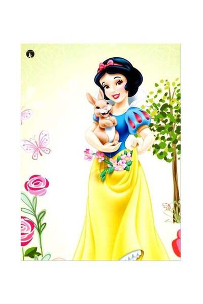 Generic Snow White Themed Metallic Plate Yellow/Blue/Green 20x15cm