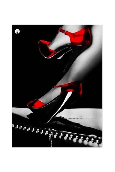Generic Shoes Themed Metallic Plate Black/Grey/Red 20x15cm
