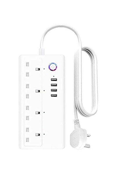 Generic 4-Way Smart Wifi Plug Socket Extension Strip White