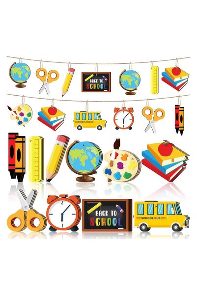 Generic 30 Pcs Back to School Wooden Ornament Back to School Party Hanging De...