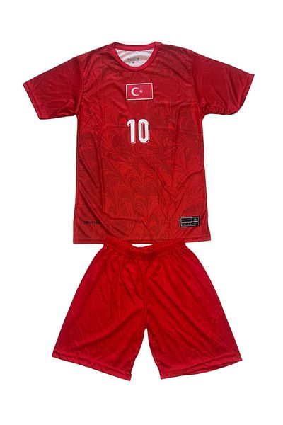 TETYS New Season Number 10 - Turkey Red Color National Team-A.R.D.A-G.Ü.Le.R Children's Jersey Set of 2 Jerseys