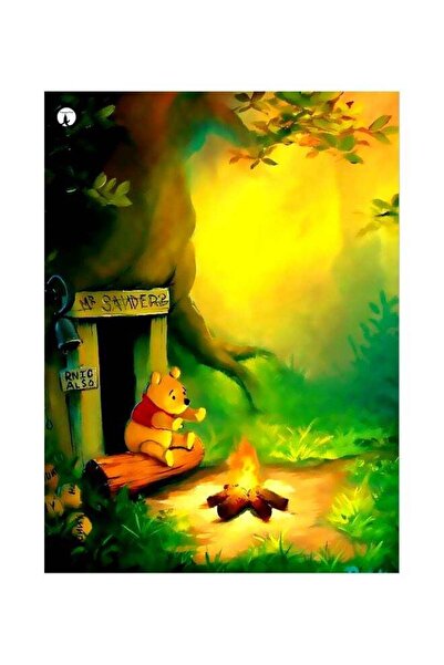 Generic Cartoon Themed Metallic Plate Yellow/Green/Brown 20x15cm