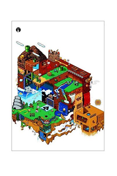Generic Cartoon Themed Metallic Plate Brown/Green/Blue 20x15cm