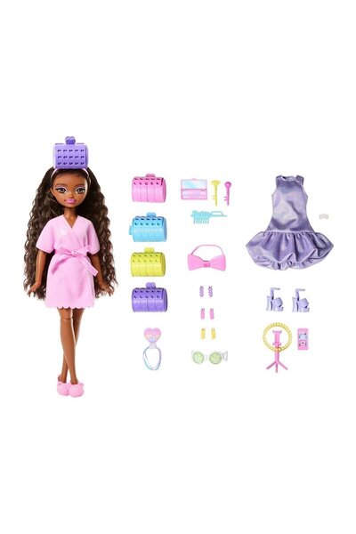 Barbie JGG39 Dream Besties Brooklyn ile Akşam Eğlencesine Hazırlanma