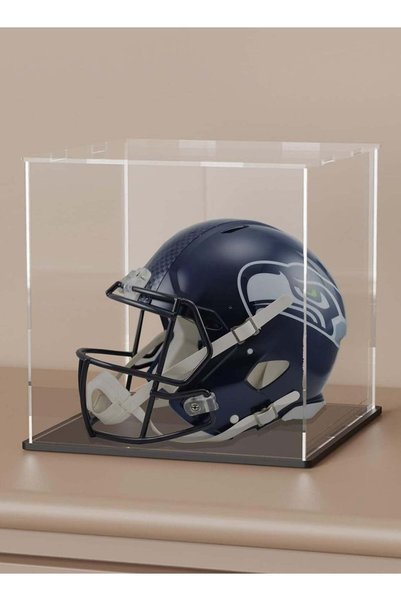 Generic Acrylic Display Case – 11x11x11 Inch Cube with Matte Black Base and L...