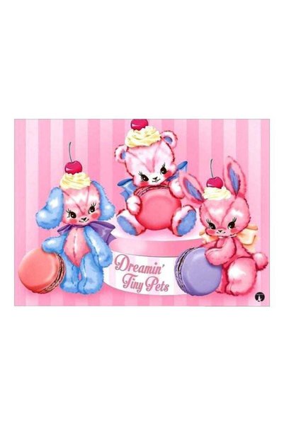 Generic Cartoon Themed Metallic Plate Pink/Blue/Beige 20x15cm
