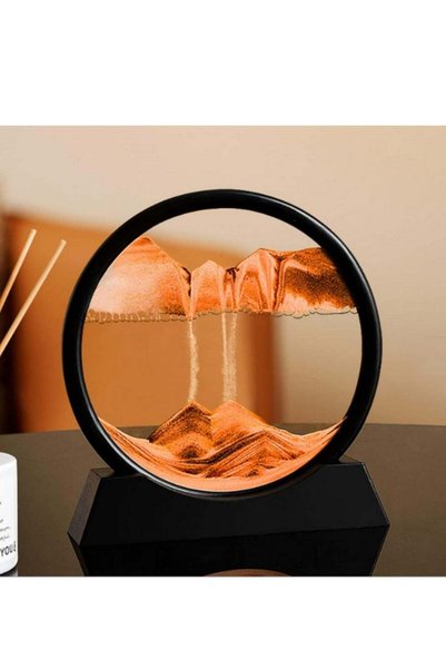 Generic 3D Moving Sand Art Round Liquid Hourglass Flowing Sand Painting Sands...