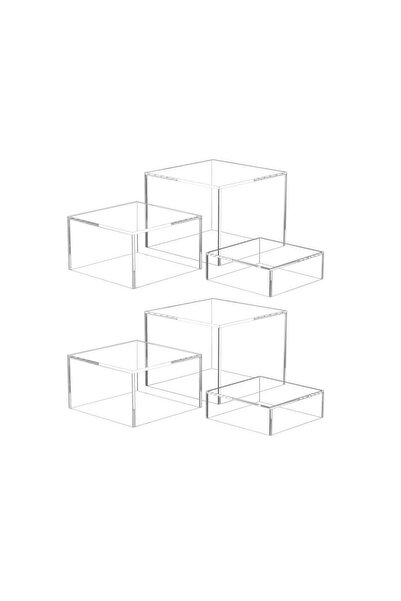 Generic Buffet Risers, 6PCS Acrylic Food Display Stands for Parties - Clear C...